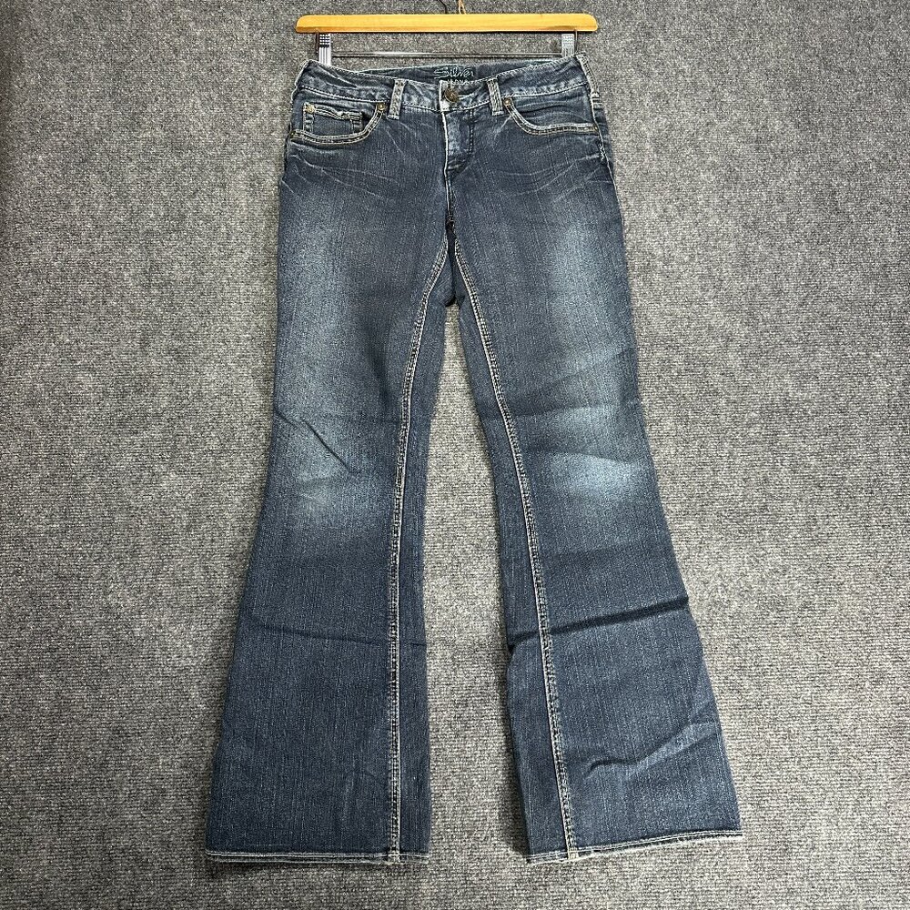 Silver Jeans Womens 28 Aiko Cotton Stretch Straight Leg Bootcut Frayed Hems